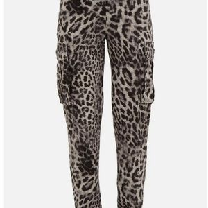 NORMA KAMALI Leopard-print Jersey Cargo Pants, Size S,